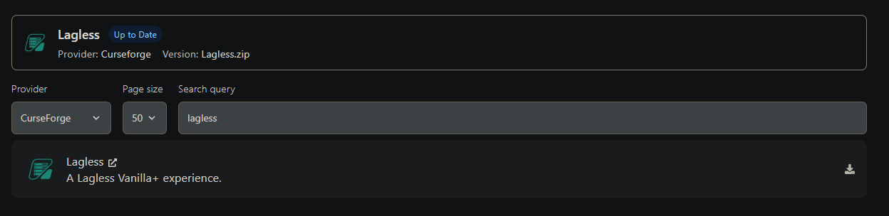 Lagless Modpack