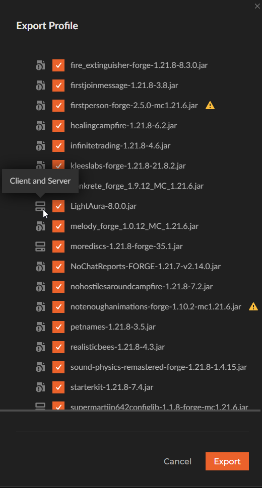 Server Mods Only