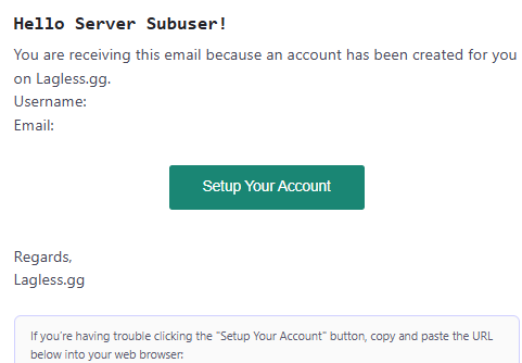 New account created