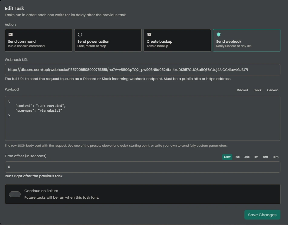 Discord webhook example