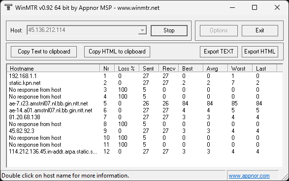 WinMTR